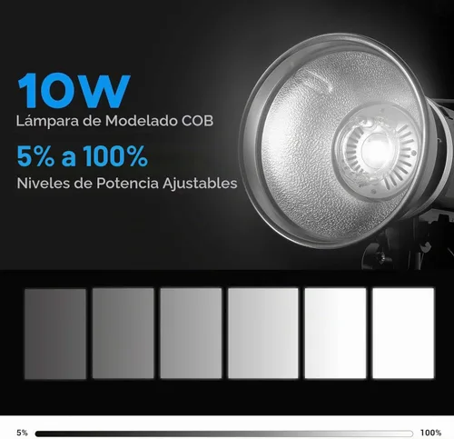 Vista 3 de Godox SK400II-V Studio Strobe, nueva versión mejorada de SK400II, sistema inalámbrico X de 400 W 2.4G GN65 5700K Monolight con lámpara de modelado
