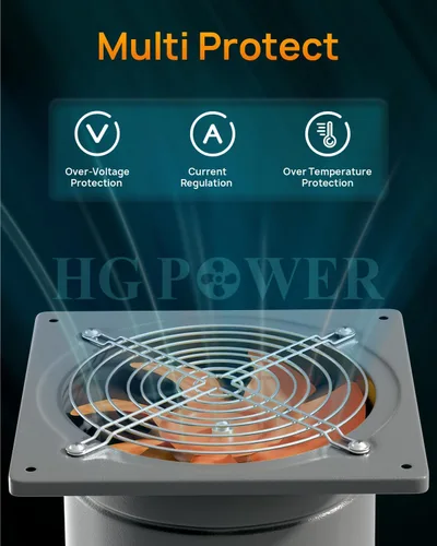 Vista 4 de HG Power Extractor de extractor, ventilador de cocina con interruptor, extractor de ventilación para ático, invernadero, sótano, cobertizo, Gris
