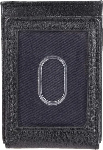 Vista 4 de Tommy Hilfiger Cartera delgada de cuero con bolsillo frontal para hombre