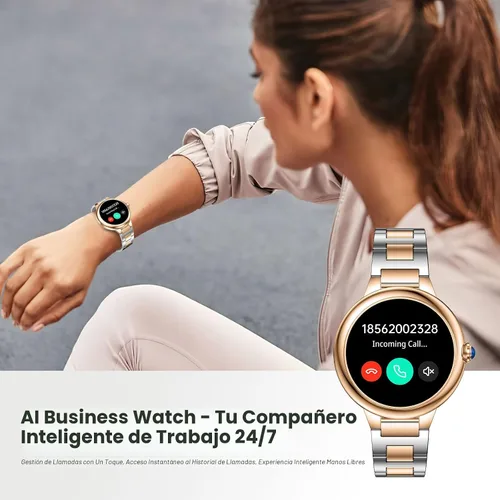 Vista 7 de SOUYIE 2026 Reloj inteligente de lujo para mujeres, pantalla AMOLED de 1.19", reloj inteligente DA GPT, monitor de frecuencia cardíaca, monitor