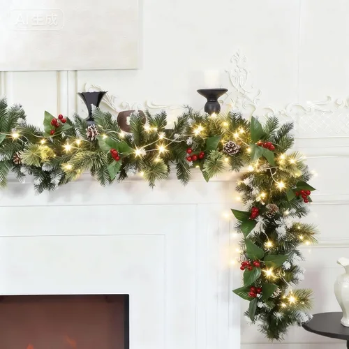 Vista 13 de HipTree - Guirnalda de Navidad de 6 pies con luces para mantel