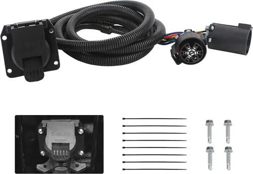 Vista 9 de 55243 Arnés de cableado para remolque con cuchilla RV personalizada de 7 pines del lado del vehículo con conector para caja de camión compatible