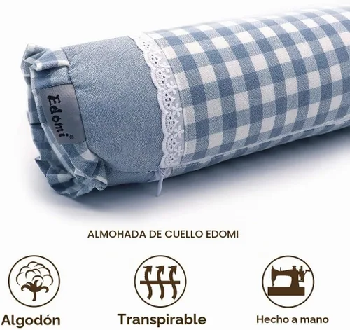 Vista 4 de Almohada cervical de trigo sarraceno con relleno ajustable, cojín cervical para soporte lumbar de cuello, almohada cilíndrica de enfriamiento