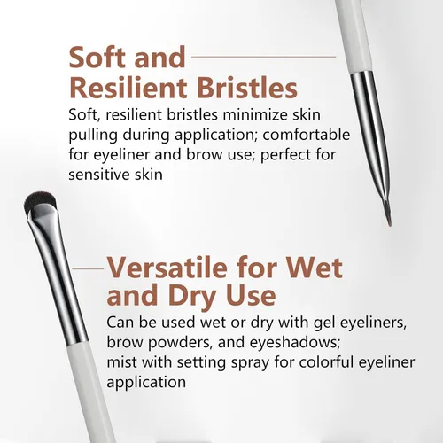 Vista 5 de Albeaut Pincel delineador de ojos, delineador de ojos en forma de media luna y pincel para cejas, crea sin esfuerzo un delineador perfecto