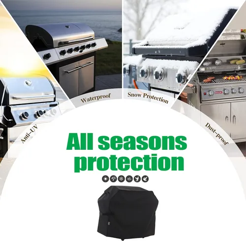 Vista 8 de F&J Outdoors Cubierta impermeable para parrilla resistente a los rayos UV para barbacoa de gas carbón de 2 quemadores, 48 pulgadas de ancho x 27