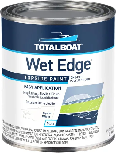 Vista 25 de TotalBoat Wet Edge Topside - Pintura marina con recubrimiento de poliuretano premium para barcos, vehículos recreativos, molduras exteriores, fibra