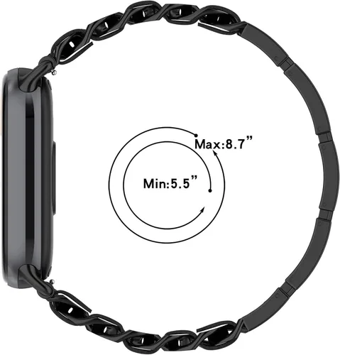 Vista 2 de Bandas compatibles con correas Xiaomi Mi Band 8, correa ajustable de acero inoxidable, accesorios de pulsera para mujer, repuesto para Mi Band 8