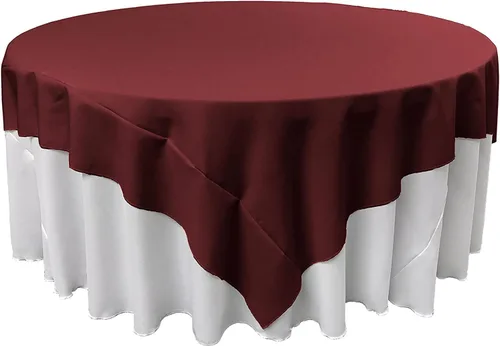 Vista 132 de LA Linen. Mantel cuadrado de popelina de poliéster