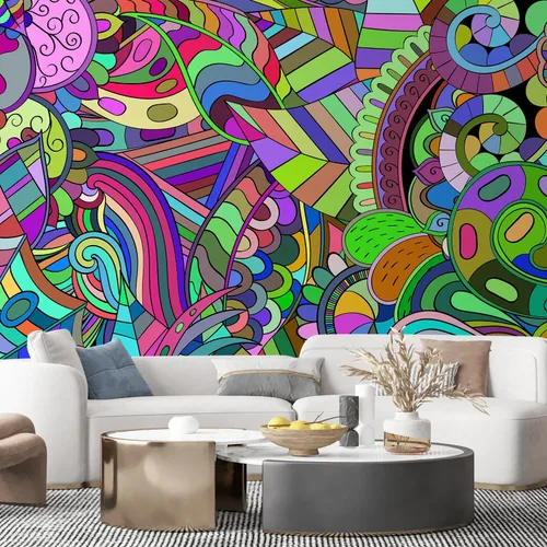 Vista 59 de SIGNFORD - Papel tapiz de colorido diseño de graffiti, removible para dormitorio o sala de estar, 66 x 96 pulgadas Graffiti1-2001-y09