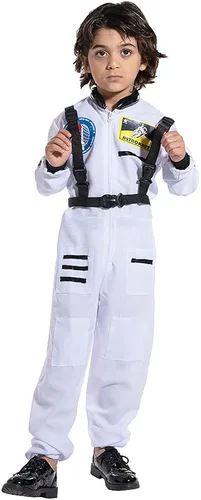 Vista 4 de EraSpooky Disfraz de astronauta de Halloween para niños, disfraz de astronauta divertido para fiesta de cosplay