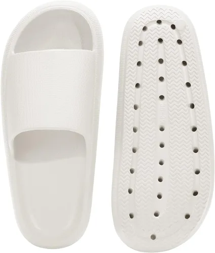 Vista 6 de welltree Sandalias antideslizantes para mujeres y hombres, sandalias antideslizantes para baño y ducha, suela gruesa suave para interiores