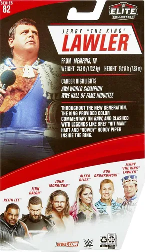 Vista 6 de WWE Jerry "The King" Lawler Elite Collection Series # 82 Figura de acción, 6 pulgadas/15,24 cm, regalo planteable, coleccionable para fans de 8 años