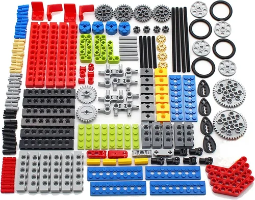 Vista 6 de Juego de engranajes y ejes de 116 piezas para piezas técnicas compatibles con las principales piezas técnicas de marca, paquete surtido