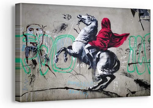 Vista 29 de Banksy Graffiti Street Art Colecciones de lienzos de arte callejero. Listo para colgar. Fabricado en Estados Unidos #FULL2