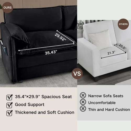 Vista 7 de Modular Sectional Sofa, Oversized Deep Seat U Shaped Couch Set for Living Room, 3 Seater Comfy Cloud Couches with 2 Movable Ottomans, DIY