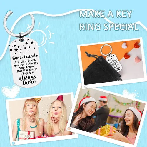 Vista 3 de Llavero para mejor amiga, regalo de amistad para mujeres, regalo para mejores amigas, niñas, mejores amigas, hermanas, regalos de cumpleaños, flores