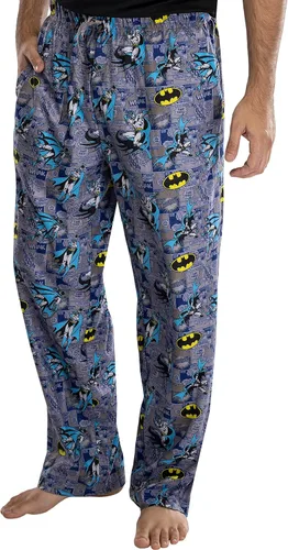 Vista 2 de DC Comics - Pantalones de pijama clásicos de Batman con estampado de cómic para hombre