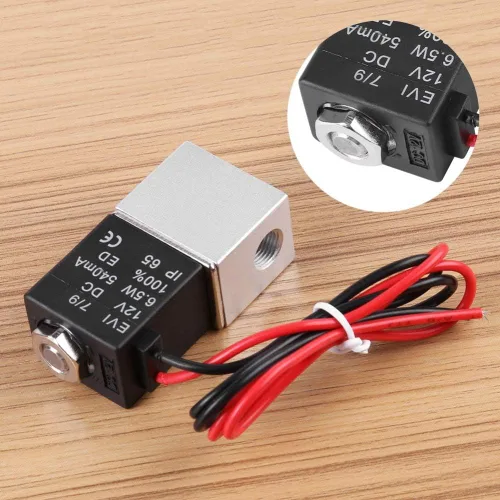 Vista 3 de Beduan Válvula de aire solenoide eléctrica de 2 vías, cerrada normalmente, de 1/4 pulgadas, DC 12V
