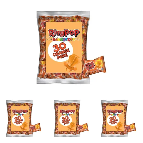 Vista 17 de Ring Pop Paquete de piruletas a granel de frambuesa azul envuelta