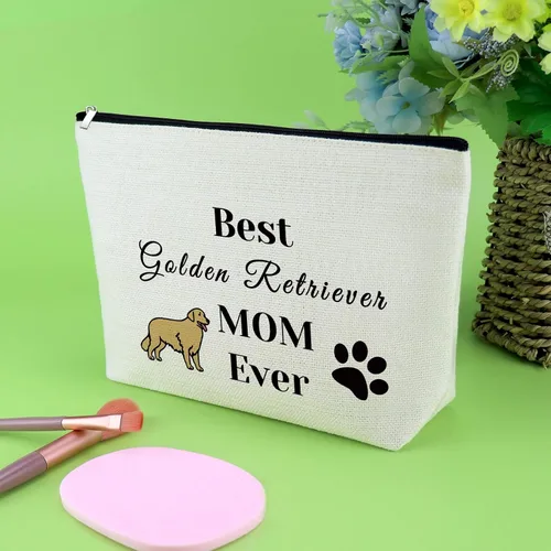 Vista 5 de Golden Retriever - Regalo para amantes de los perros, regalo para mamá Golden Retriever, bolsa de maquillaje para perro, regalo para mamá, regalo