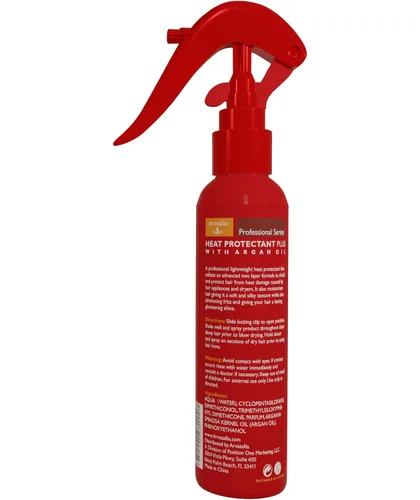 Vista 6 de Protector de calor plus con aceite de argán, protector térmico de grado profesional, acondicionador sin enjuague, antifrizz y spray para brillo