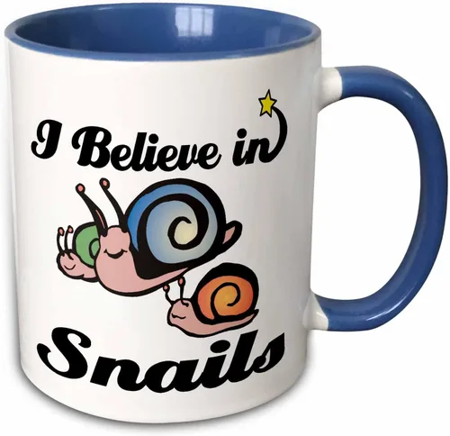 Vista 7 de 3dRose Taza "I Believe in Snails", 11 onzas, color negro y blanco Negro/Blanco