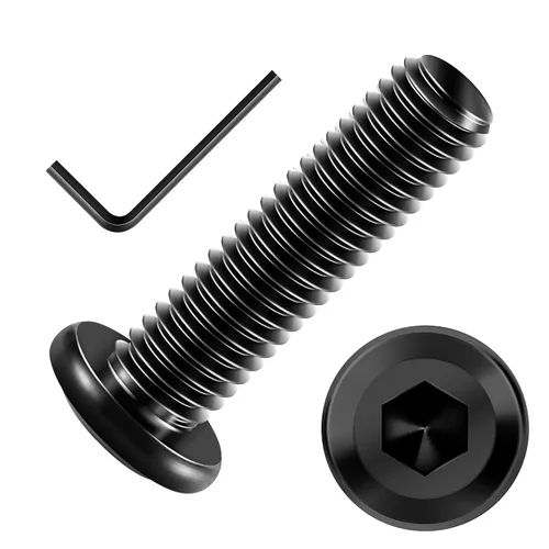 Vista 15 de Mywish M5 x 8mm 20 piezas de tornillos de cabeza plana con rosca hexagonal, pernos de acero inoxidable 304 para muebles con rosca completa, óxido