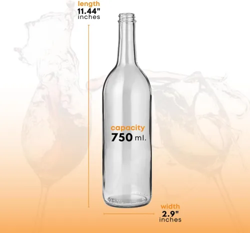 Vista 8 de Botellas de vidrio transparente de 25.4 fl oz con tapas W5 Burdeos - Juego