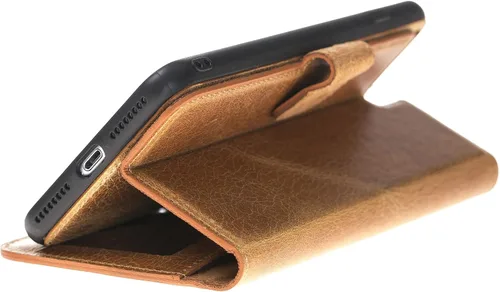 Vista 4 de HARDISTON Compatible con iPhone 7 Plus / 8 Plus Funda Cartera, Hecha a Mano de Cuero Genuino, Funda Magnética Desmontable con Tapa Abatible