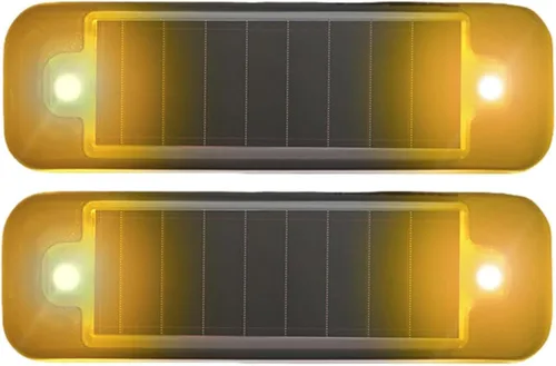 Vista 9 de Paquete de 2 lámparas solares de advertencia, impermeables, mini LED, luz estroboscópica para coche, luz estroboscópica de seguridad para bicicleta