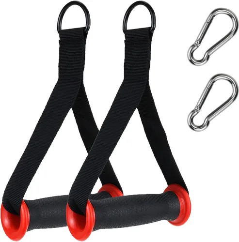 Vista 7 de Asas de resistencia para gimnasio, mango de repuesto resistente, accesorios para poleas de máquina de cable, banda de resistencia y entrenador