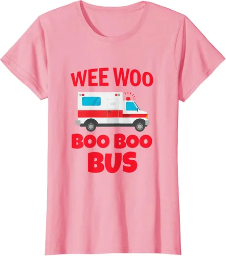 Vista 11 de Wee Woo Boo Boo Bus First Responder - Camiseta divertida de ambulancia, Negro, S