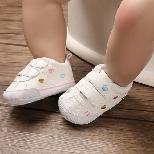 Vista 2 de E-FAK Zapatos de bebé para niños y niñas, zapatillas para bebés, suela de goma antideslizante, zapatos de cuna para primeros pasos de niños pequeños