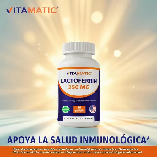 Vista 4 de Vitamatic Lactoferrina 250mg - 60 cápsulas vegetales promueve una función inmune saludable*