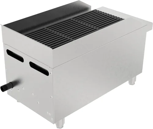 Vista 5 de Asador comercial de roca de lava de gas de 12 pulgadas, parrilla de acero inoxidable para encimera con 1 quemador de 28000 BTU, gas natural/propano