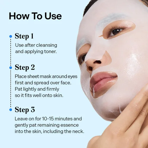 Vista 6 de Torriden Máscara facial de ácido hialurónico DIVE IN (10 hojas), mascarilla coreana de hidratación profunda, pantenol y alantoína, mascarilla