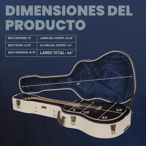 Vista 6 de Gator Cases Journeyman Series Deluxe - Funda de madera para guitarras acústicas (GW-JM-DREAD)