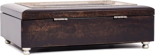 Vista 4 de Amor lealtad Amistad Claddagh Burlwood Jewelry Caja de música reproduce ojos irlandeses