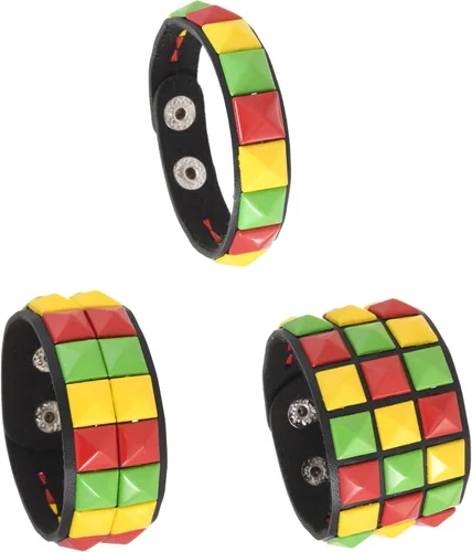 Vista 19 de 3 pulseras punk, pulseras de cuero con tachuelas, pulsera emo, pulseras góticas ajustables para hombres y mujeres