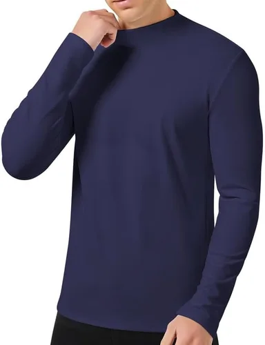 Vista 3 de SIMIYA Camisas de manga larga con cuello alto falso para hombre, suéter térmico ajustado y ajustado