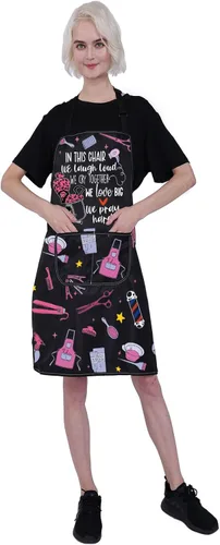 Vista 4 de Hair Stylist Apron with Pockets Hairdresser Gifts Hair Stylist Gifts Cosmetologists Gifts Beauty Salon Aprons Barber Apron