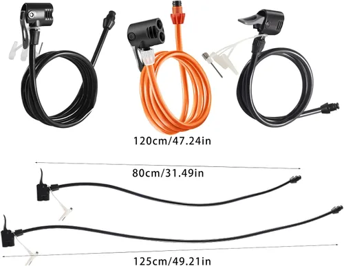 Vista 8 de Bicicletas Bombas Extensor Válvulas de inflado Bombas de aire de montar Bombas de manguera de extensión Bombas de extensión de manguera de aire Tubo