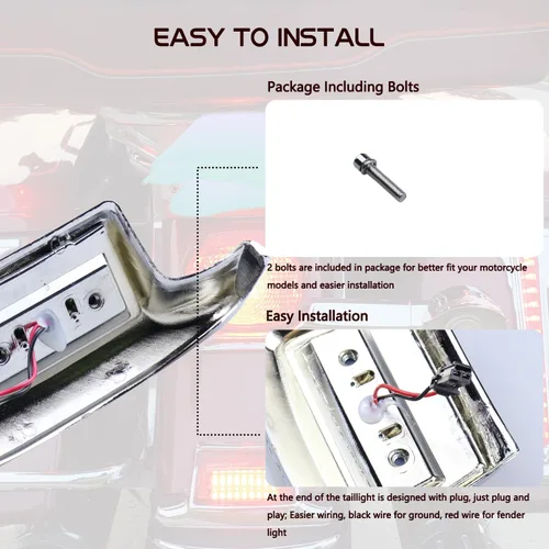 Vista 4 de Luces LED de Señalización Direccional Ahumadas para Puntas de Guardabarros Delantero y Trasero Compatibles con Harley FLHTPI FLHP Touring Road King
