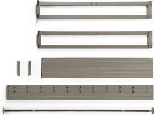 Vista 9 de Somier de cama individual Mellow 255 cm, con base de colchón de láminas de acero resistente Gris