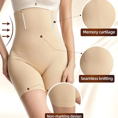 Vista 4 de WOODHAWK Pantalones cortos moldeadores de cintura alta para mujer, para control de abdomen, moldeadores de cuerpo, adelgazantes, muslos y vientre