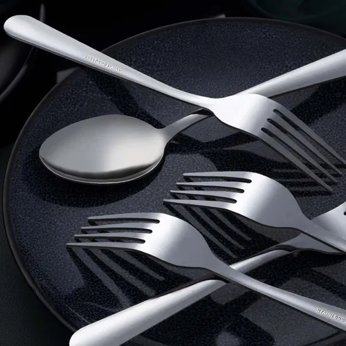 Vista 4 de Unokit - Juego de 24 cucharas de té – Cuchara de acero inoxidable de 6.7 pulgadas, postre, mesa, cucharas de cubiertos solo para el hogar, cocina