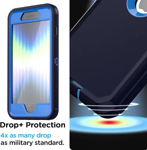 Vista 5 de AICase Funda para iPhone SE Case de 3ª y 2ª Generación, para iPhone SE 2022/2020 Protector de Pantalla Integrado Resistente Protección Antigolpes
