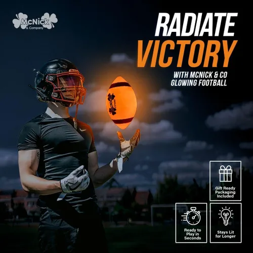 Vista 3 de MCNICK & COMPANY Balón de fútbol que brilla en la oscuridad, bola LED ultra brillante con bomba y batería de larga duración, regalo divertido