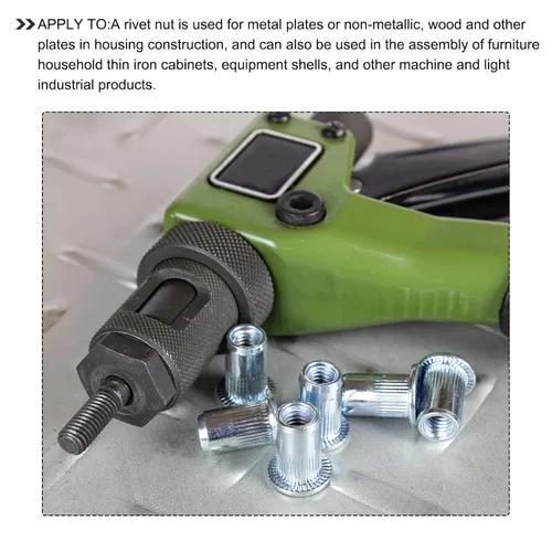 Vista 4 de METALLIXITY Tuercas de remache (M3) 25 piezas, tuercas roscadas de aleación de aluminio, para sujetadores mecánicos de muebles, tono plateado