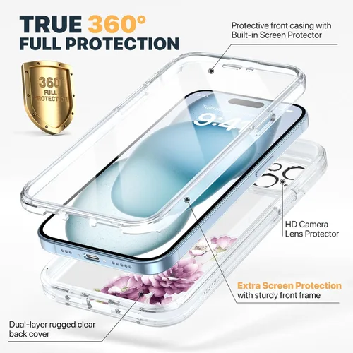 Vista 882 de DIACLARA - Funda transparente compatible con iPhone XR 6.1 pulgadas 2018